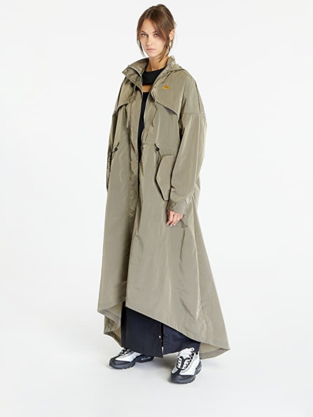 NWOT Nike Sportswear Tech Pack Repel Long Hooded Parka Coat in Taupe - Picture 2 of 9